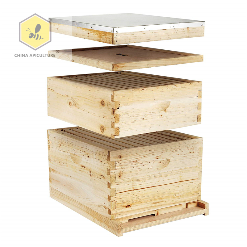 Two levels beehive with metal cover B-1